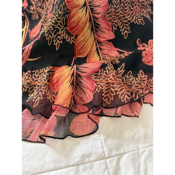 Y2K Jonathan Martin Studio Floral Silk Midi Skirt M Asymmetrical Whimsigoth - Picture 8 of 9